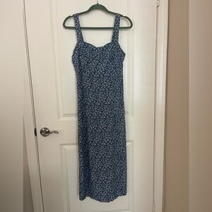 VINTAGE Brandy Melville Long Blue Floral Dress With Ties in Back!